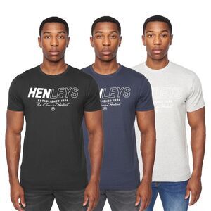 Henleys Mens Melvern T-Shirt (Pack of 3) / Multicolored